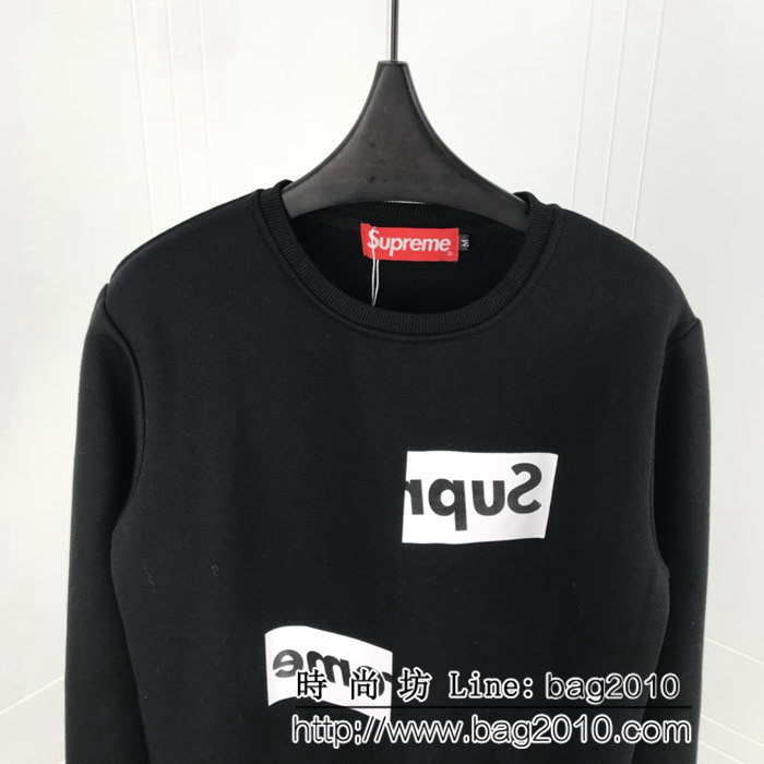 SUPREME 18秋冬新款 純棉加絨 黑色衛衣 男女同款 ydi1759
